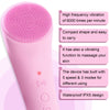 Facial Cleansing Brush, Ultrasonic Silicone Face Cleanser, 4 Function Modes, Rotating Magnetic Beads, Waterproof Rechargeable Portable Facial Brush